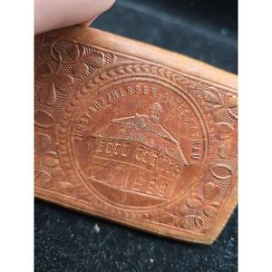 Vintage Tooled Leather Wallet Burstadt Hessen Altes Rathaus Tri-fold